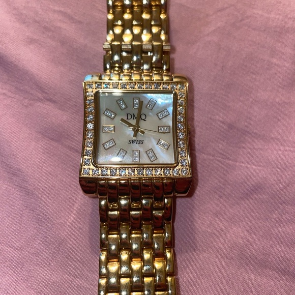 DMQ Accessories - dmq ladies watch Pearl dial diamond bezel and diamonds on dial Vintage Untested